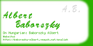 albert baborszky business card